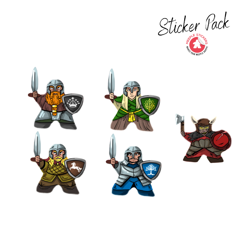 MeepleStickers Samolepky pro Pán prstenů: Osud společenstva (The Lord of the Rings: Fate of the Fellowship Stickers)