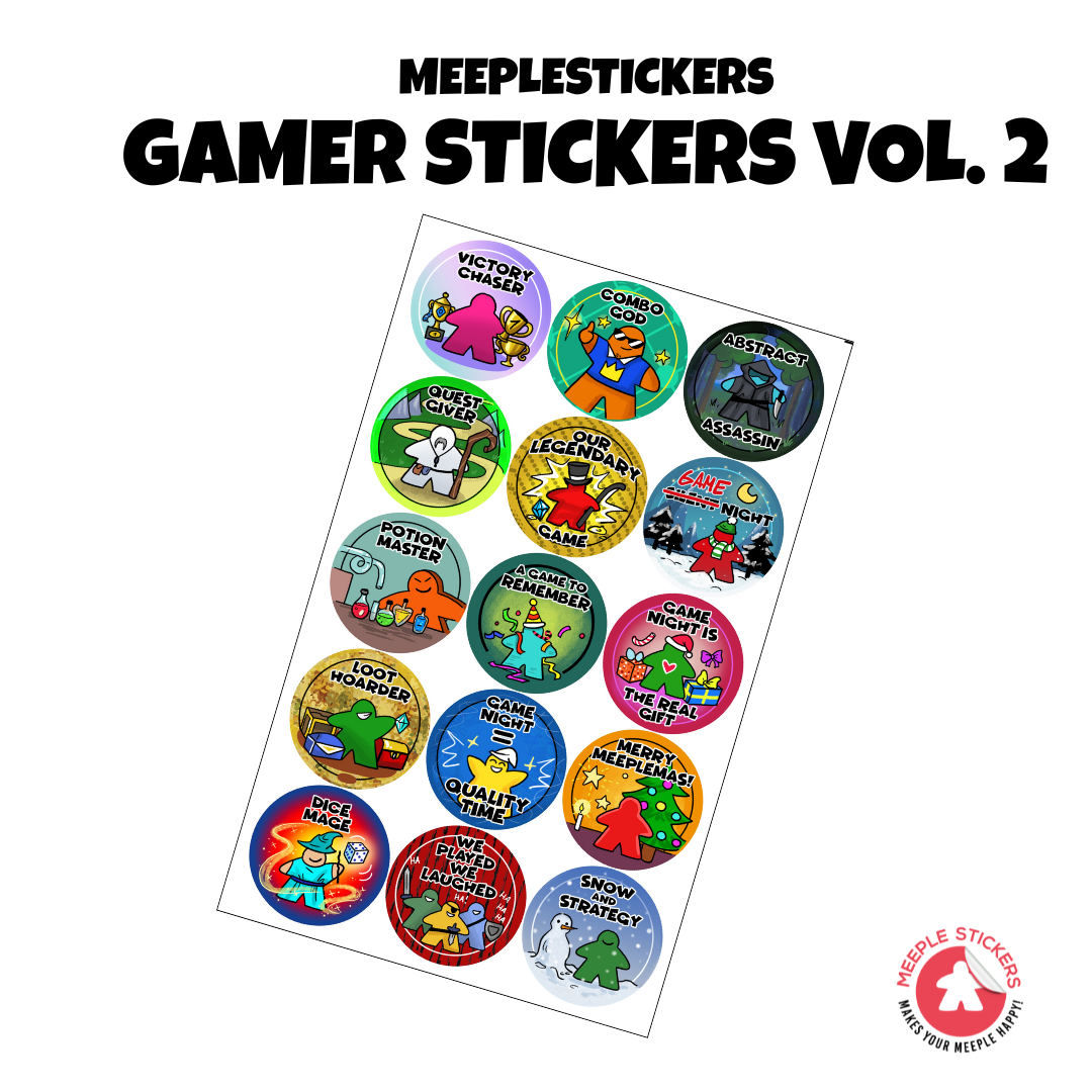 MeepleStickers Samolepky pro hr&aacute;če sada 2 (Gamer Stickers)