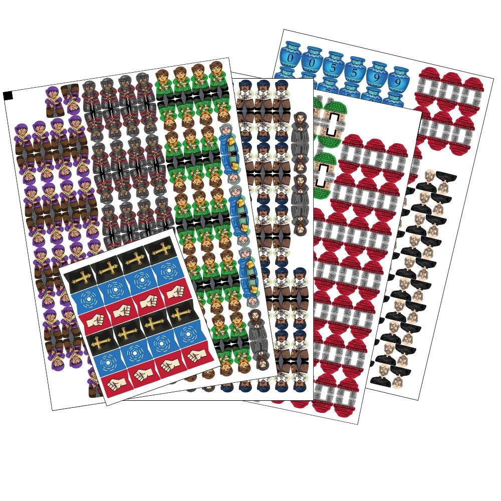 MeepleStickers Samolepky pro Paladinové Západního království (Paladins of the West Kingdom Stickers)