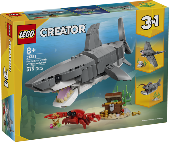 LEGO LEGO® Creator 3 v 1 Divoký žralok a truhla s pokladem 31381 (Fierce Shark with a Treasure Chest)