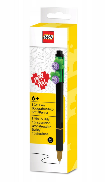 LEGO Stationery LEGO Botanicals Gelové pero, černé - fialová květina