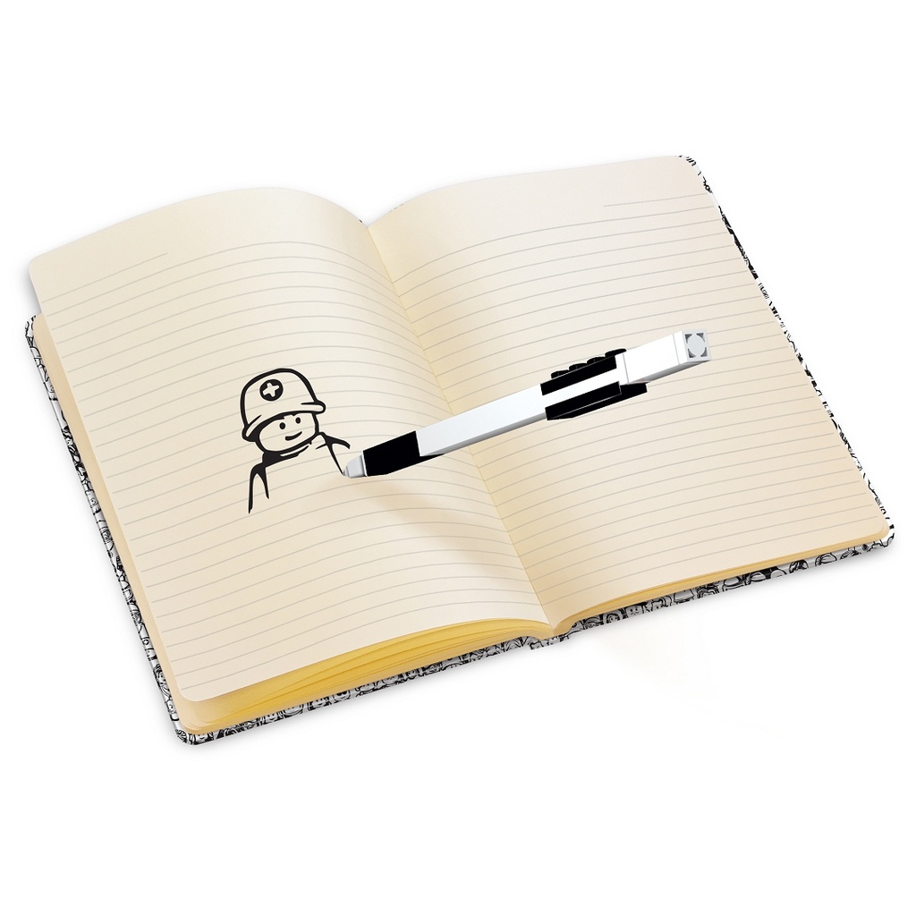 LEGO Stationery Zápisník A5 s černým perem - Minifigure Brick (obrázek 3)