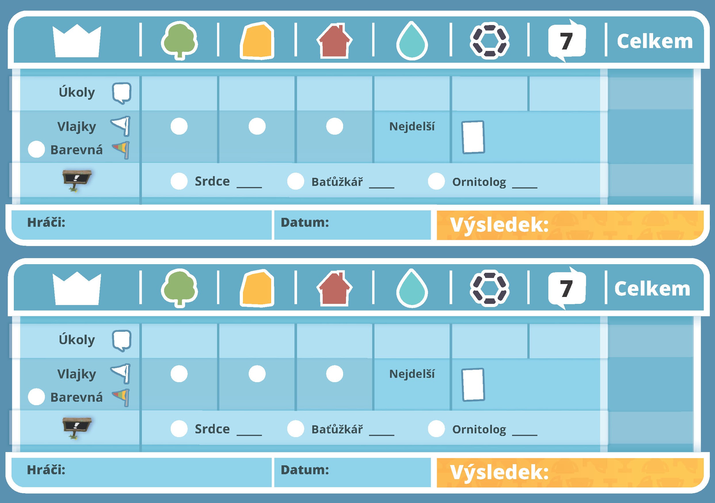 TLAMA games Dorfromantik: Cestovní edice - Stíratelný bodovací list