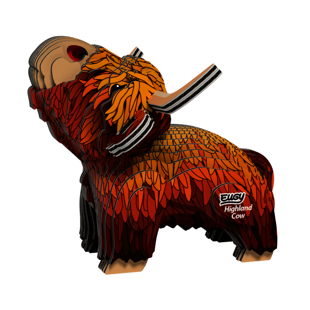 EUGY Kráva skotská 3D kartonová skládačka
