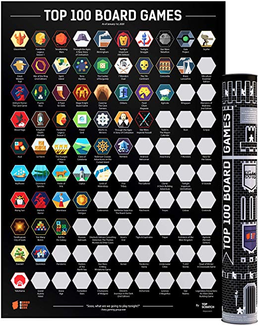 Levně Board Game Geek Scratch-Off Poster Top 100 Board Games