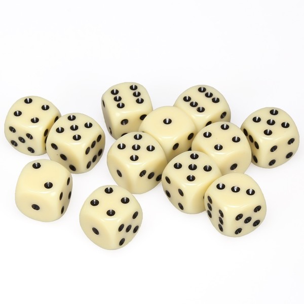 Chessex Hrací kostka 12 mm Barva: slonovina / černá (malá)