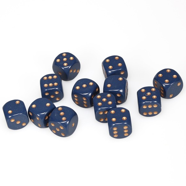 Chessex Hrací kostka 12 mm Barva: tmavě modrá / zlatá (malá)