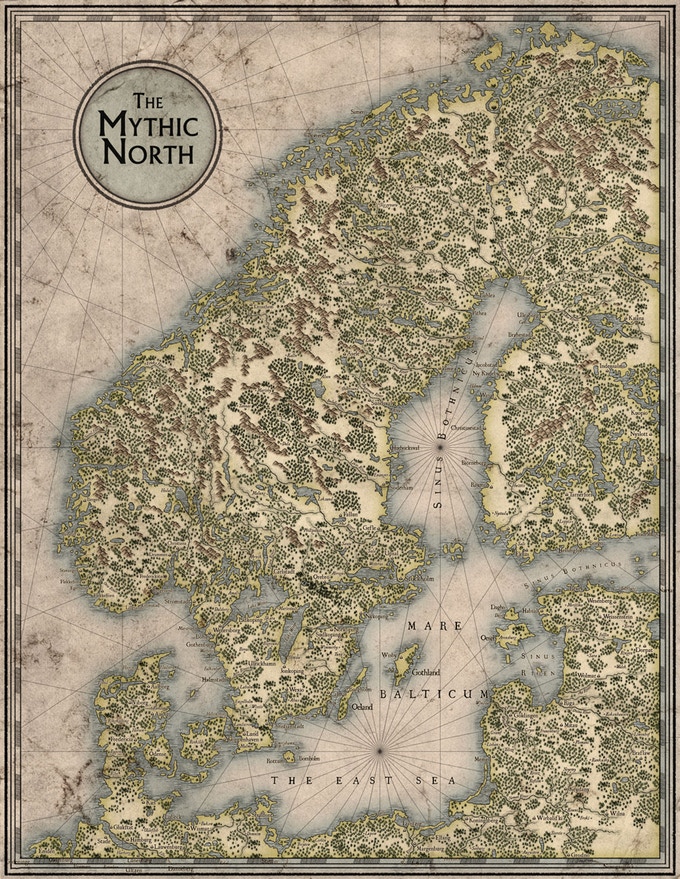 Free League Publishing Vaesen Nordic Horror GM Screen and Map Obrázek