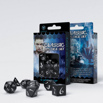 Q-Workshop Classic RPG Dice Set (7 dice) černá/bílá