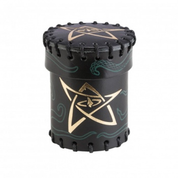 Levně Q-Workshop Call of Cthulhu Black & Green-Golden Leather Dice Cup
