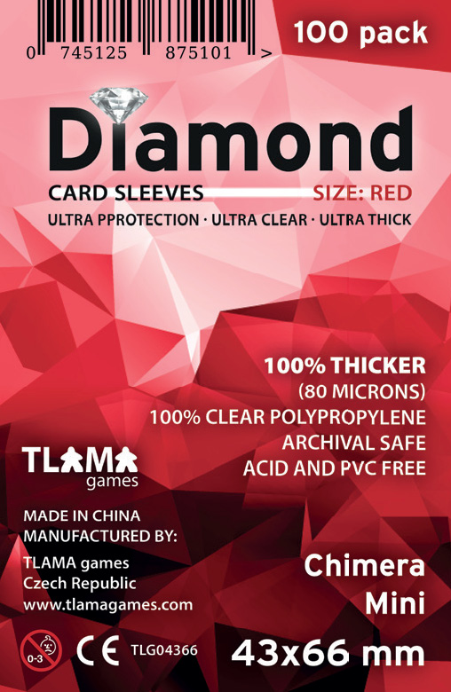 TLAMA games Obaly na karty Diamond Red: Chimera Mini (43x66 mm) (80 mikronů, 100 ks)