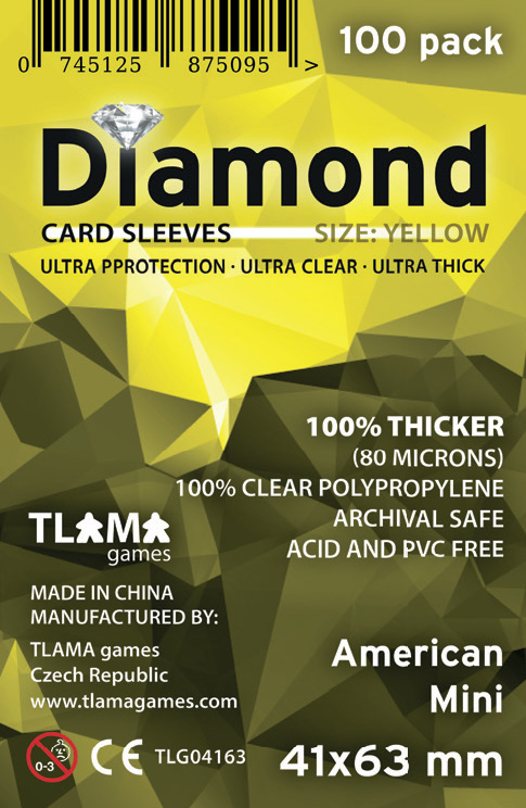 TLAMA games Obaly na karty Diamond Yellow: American Mini (41x63 mm) (80 mikronů, 100 ks)