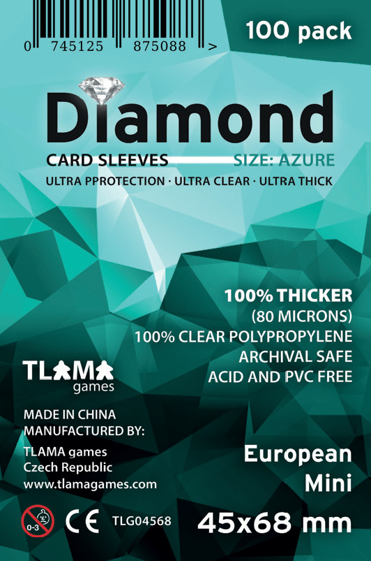 Levně TLAMA games Obaly na karty Diamond Azure: European Mini (45x68 mm)