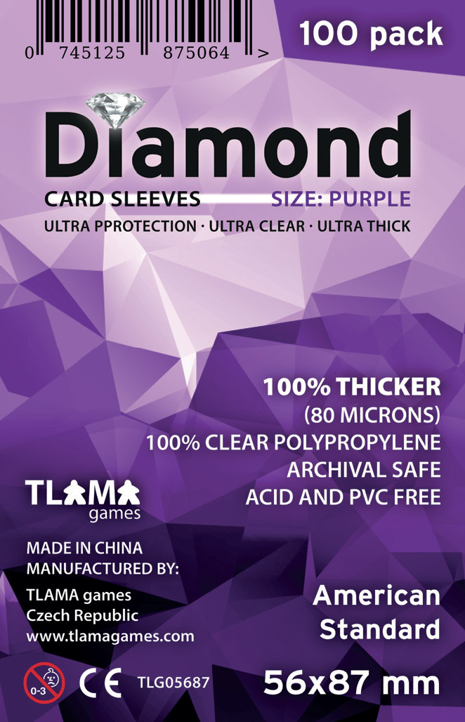 TLAMA games Obaly na karty Diamond Purple: American Standard (56x87 mm) (80 mikronů, 100 ks)