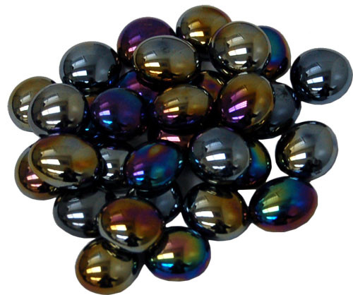Levně Chessex Skleněné žetony - Gaming Glass Stones (různé barvy) Barva: Iridized Opal Black