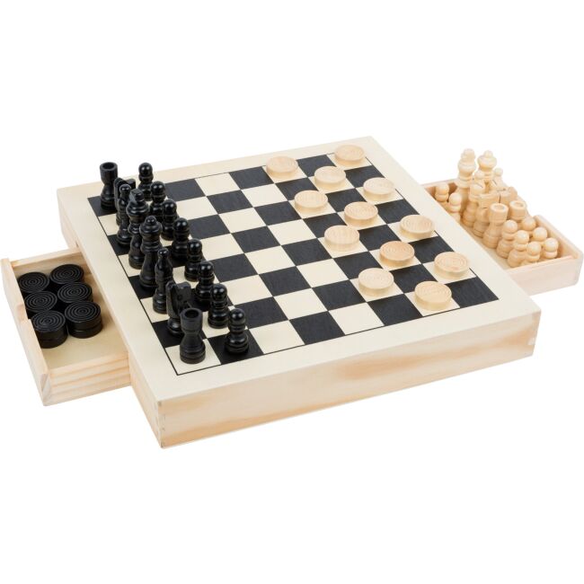 Levně Small Foot Dřevěné kompaktní šachy 3v1