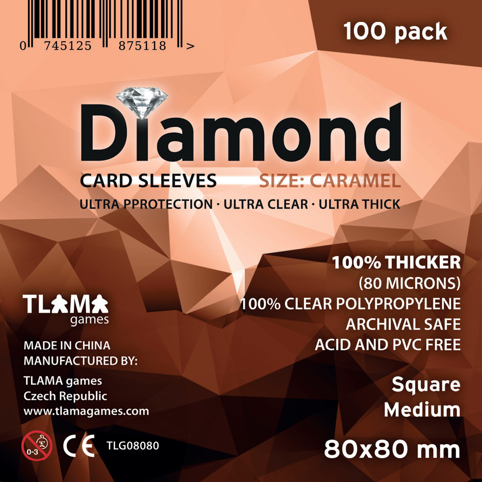 Levně TLAMA games Obaly na karty Diamond Caramel: Square Medium (80x80 mm)