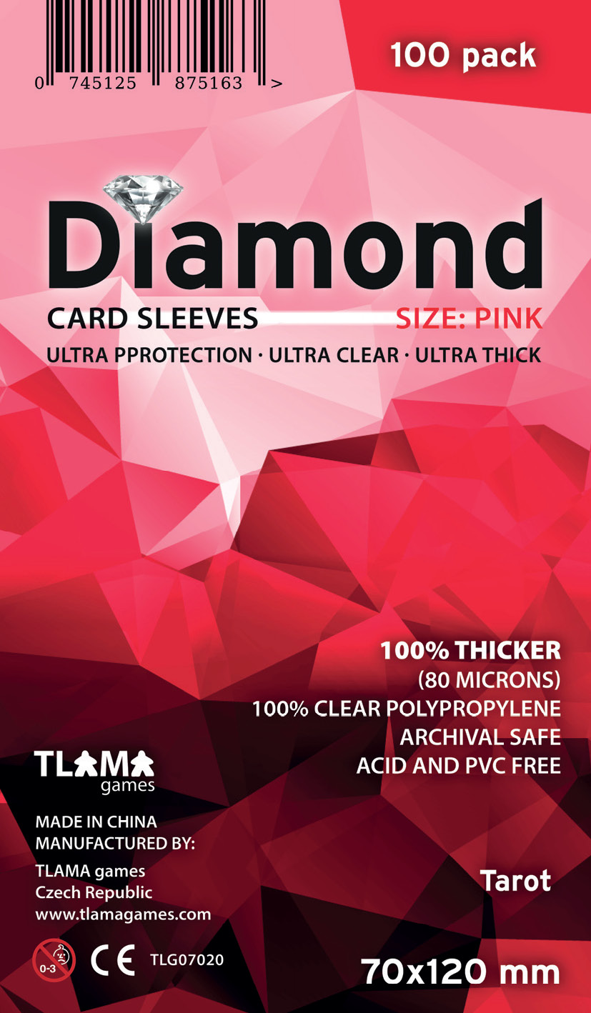 TLAMA games Obaly na karty Diamond Pink: Tarot (70x120 mm) (80 mikronů, 100 ks)