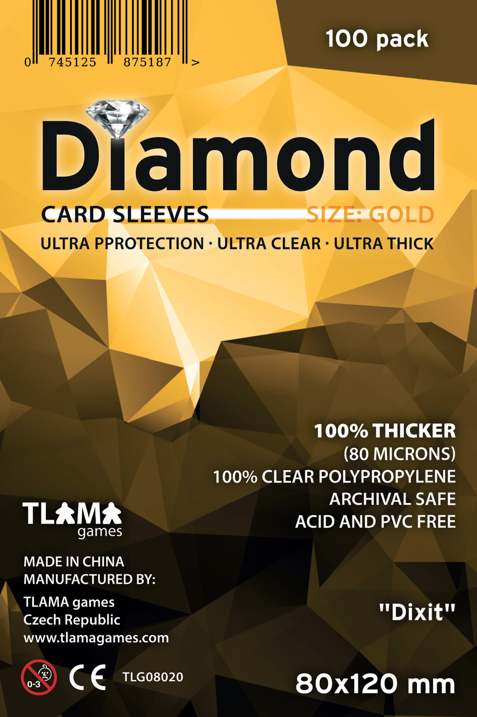 TLAMA games Obaly na karty Diamond Gold: "Dixit" (80x120 mm) (80 mikronů, 100 ks)