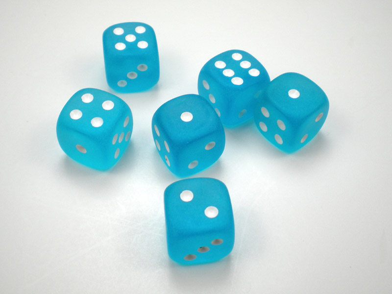 Levně Chessex Hrací kostka 16 mm - modré zamlžené