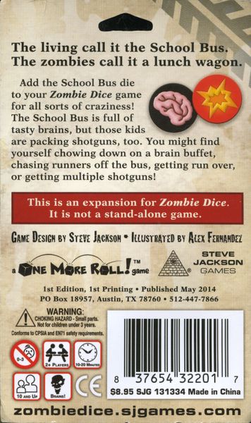 Steve Jackson Games Zombie Dice 3 School Bus Obrázek