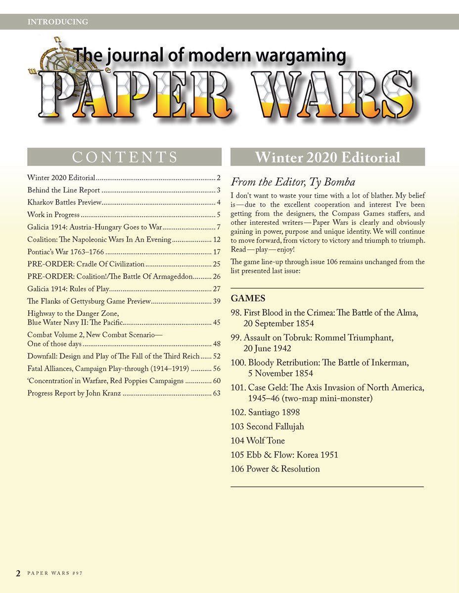 Compass Games Paper Wars Issue 97: Battle for Galicia