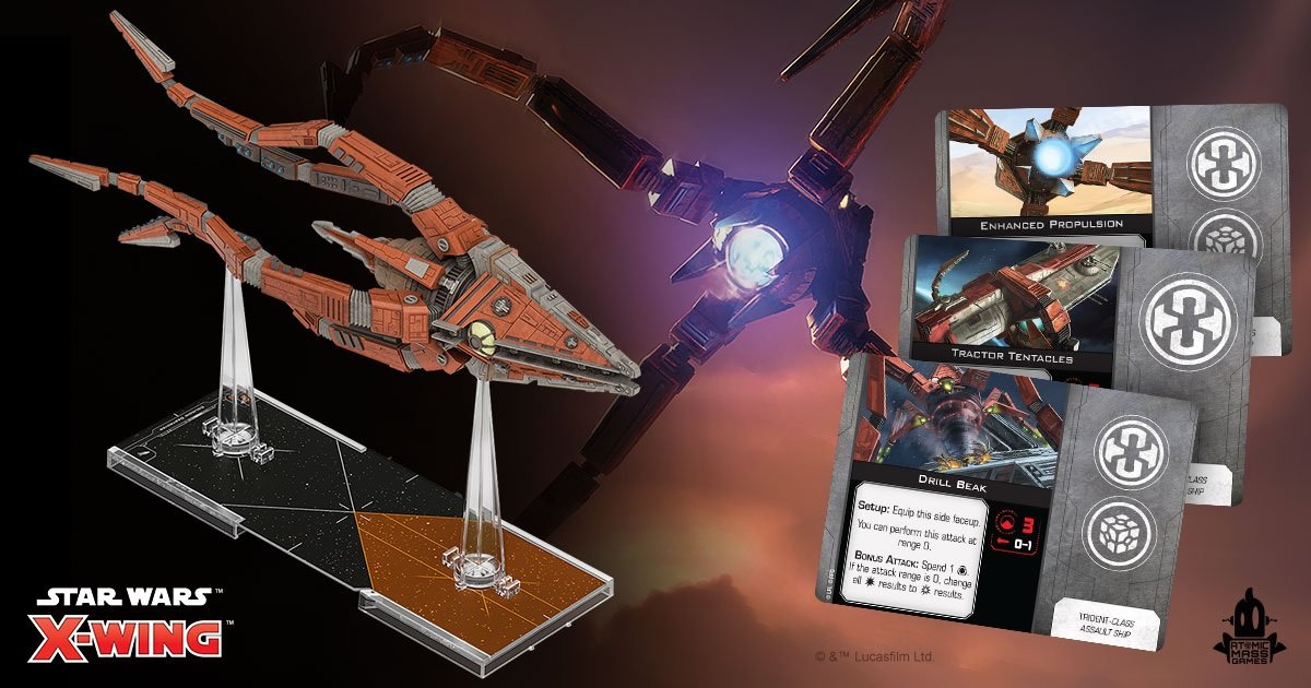Fantasy Flight Games Star Wars X-Wing 2nd Edition Trident Class Assault Ship Expansion Pack Obrázek