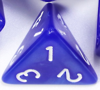 TLAMA games Hrací kostka čtyřstěnná perleťová Varianta: Modrá d4