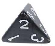 TLAMA games Hrací kostka čtyřstěnná perleťová Varianta: Černá d4