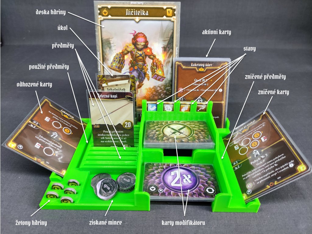 inserty.cz Gloomhaven: Lví chřtán: hráčská deska (černá, 0020HD) Obrázek