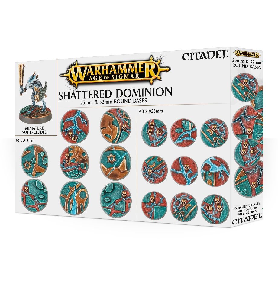 Games Workshop Warhammer Age of Sigmar: Shattered Dominion 25 & 32mm Round Bases Obrázek