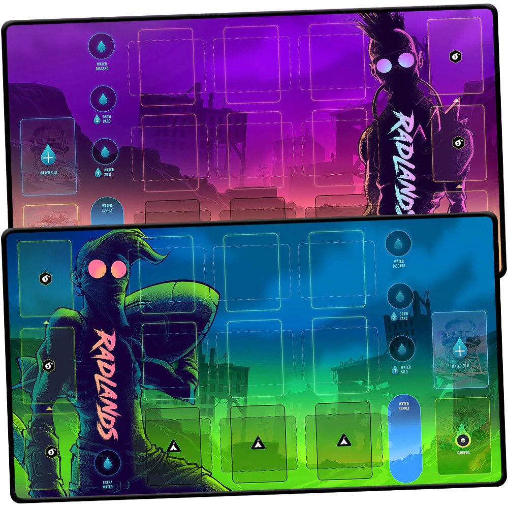 TLAMA games Radlands - set herních podložek (Hazmats / Playmats Anglicky) - 2 ks podložek