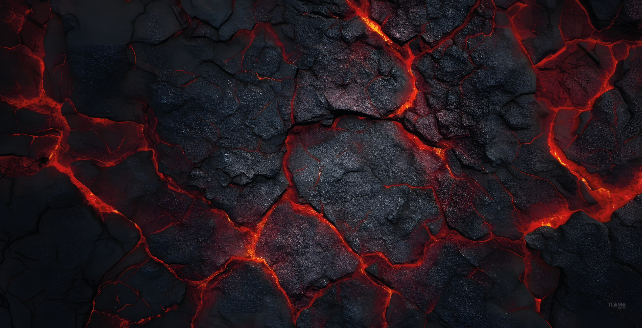 TLAMA games Herní podložka (playmat) 180 x 90 cm (6'x3') - různé motivy Varianta: Láva (Lava) (neoprenová, obšitá, playmat)