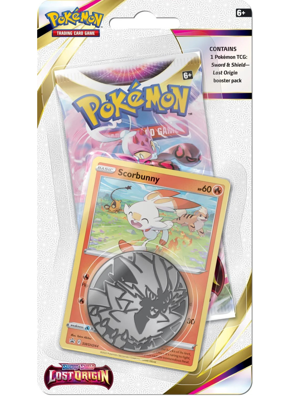 Levně Nintendo Pokémon TCG: Sword & Shield Lost Origin - Checklane Blister booster Varianta: Scorbunny