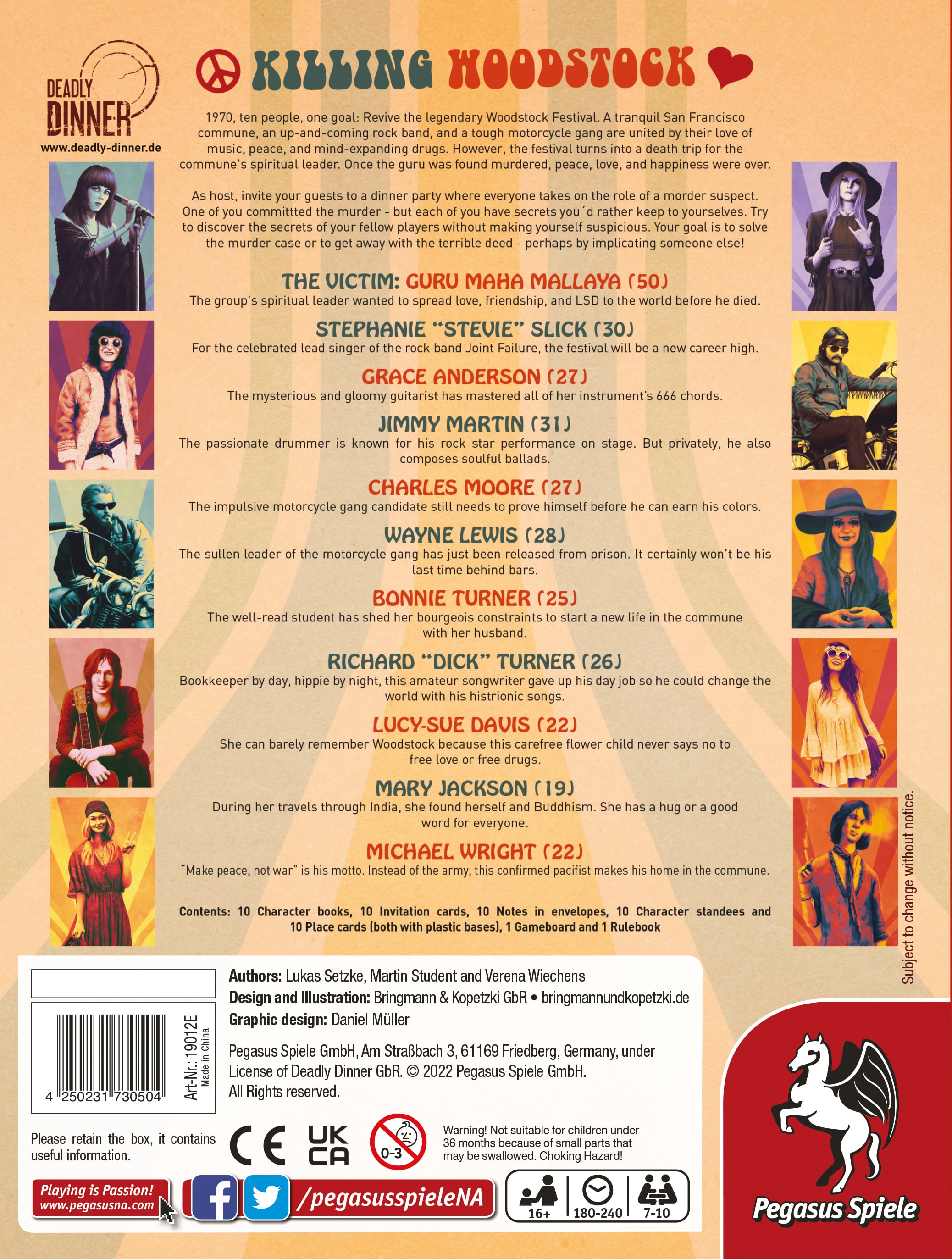 Pegasus Spiele Deadly Dinner - Killing Woodstock Obrázek