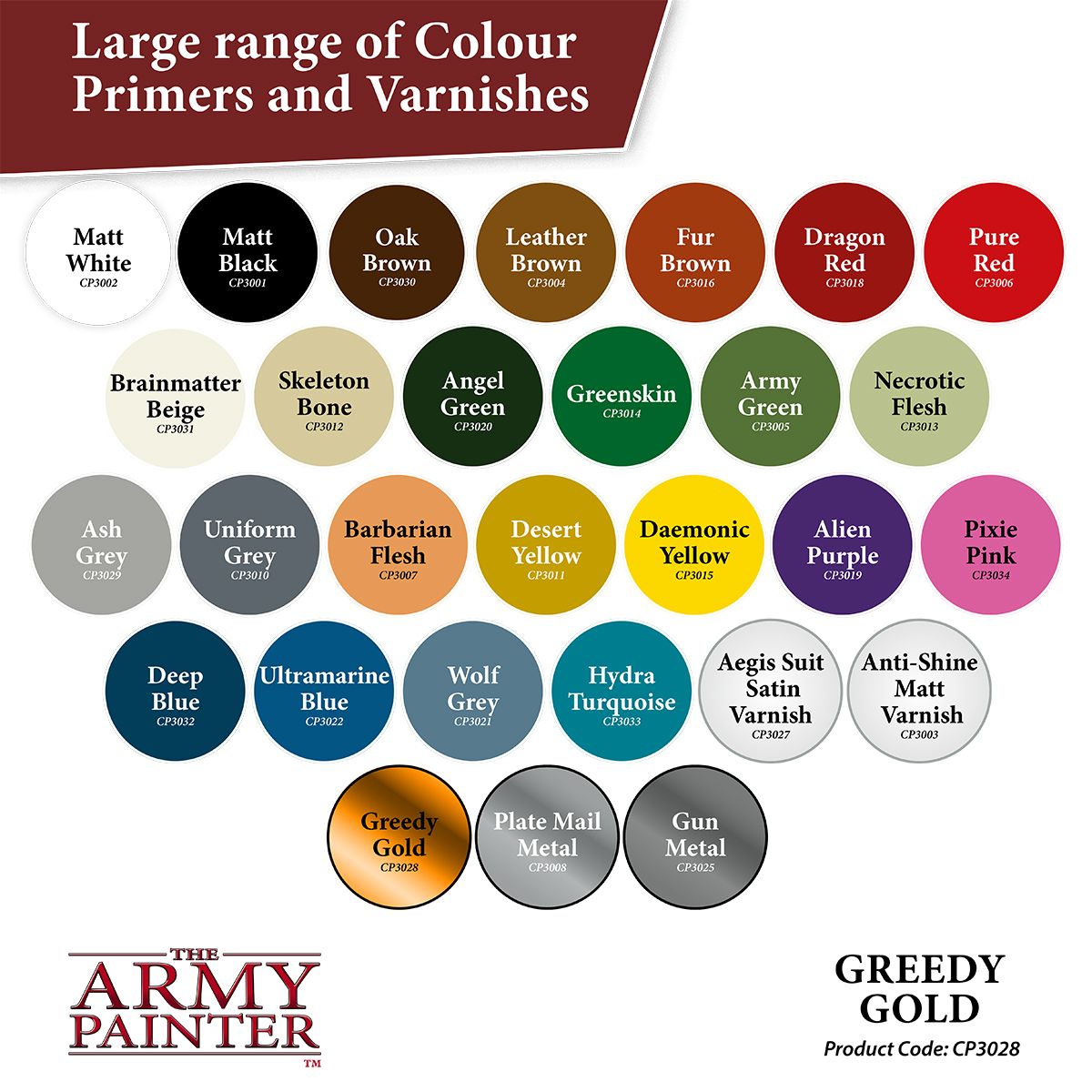 Army Painter Primer: Greedy Gold Spray (400ml) Obrázek