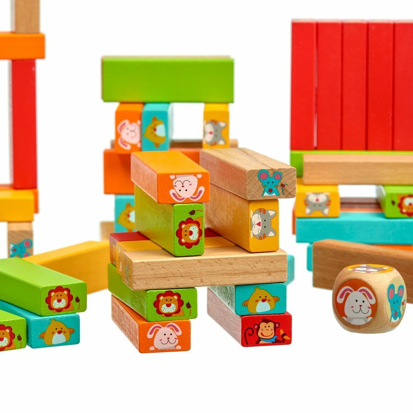 Lucy & Leo „Hádej, kdo“ - dětská dřevěná hra Jenga Obrázek