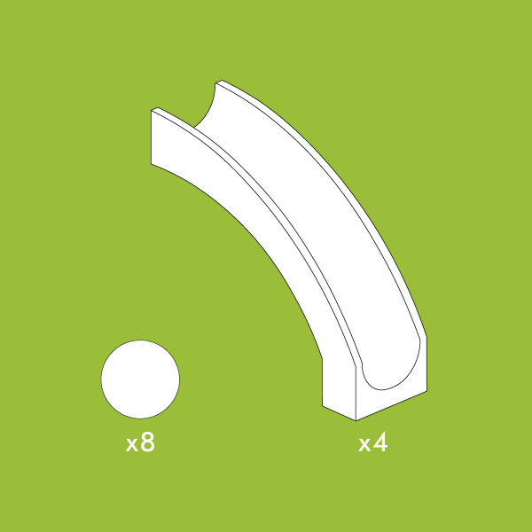 HUBELINO Kuličková dráha - rozšíření 12 ks, skluzavka Obrázek