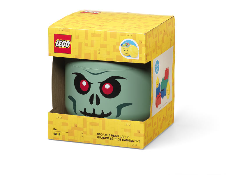 Levně LEGO Storage LEGO úložná hlava (velikost L) - zelený kostlivec