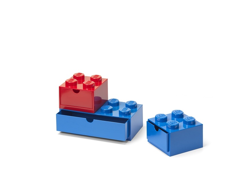 LEGO Storage LEGO stolní boxy se zásuvkou Multi-Pack 3 ks Barva: modrá / červená Obrázek