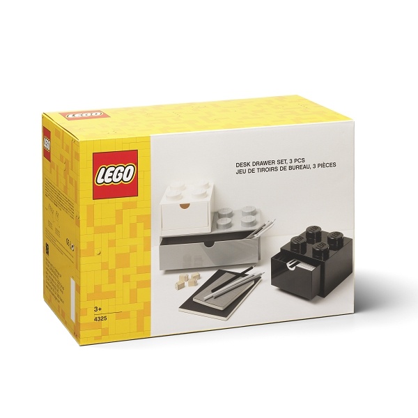 Levně LEGO Storage LEGO stolní boxy se zásuvkou Multi-Pack 3 ks Barva: Černá / šedá /bílá