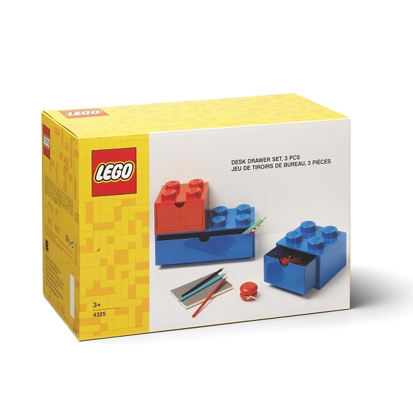 LEGO Storage LEGO stolní boxy se zásuvkou Multi-Pack 3 ks Barva: modrá / červená