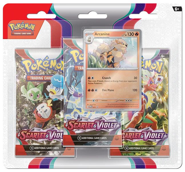 Nintendo Pokémon TCG: Scarlet & Violet (SV01) - 3 Blister Booster Varianta: Arcanine