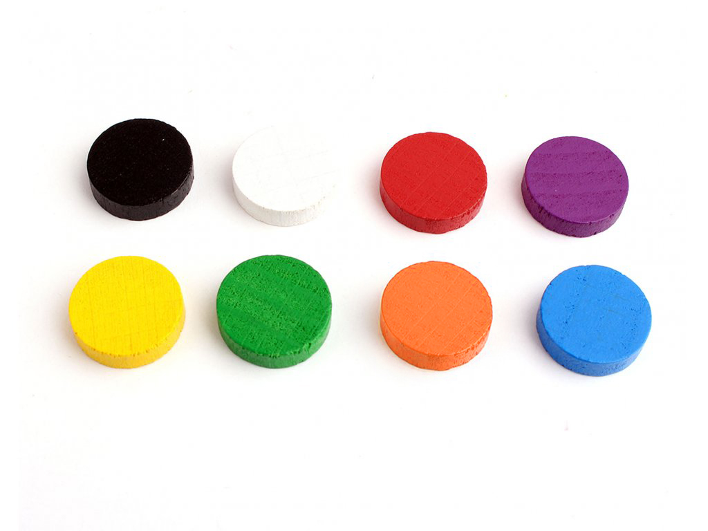 Levně TLAMA games Dřevěné disky 15 mm - žetony (20 ks) Barva: Mix barev