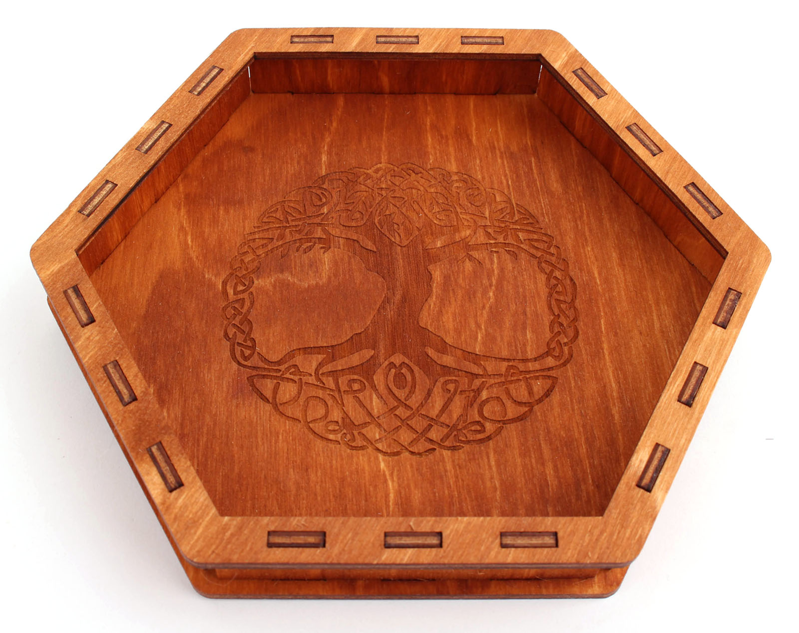 Myší Doupě Dice Tray - Dřevěný mořený (Strom) Obrázek