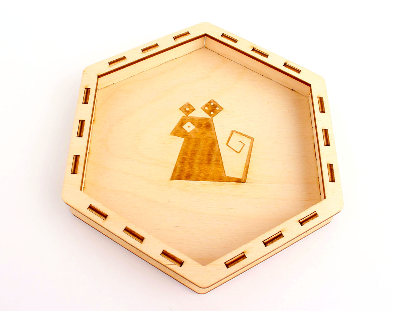 Myší Doupě Dice Tray - Dřevěný Motiv: Dračí Obrázek