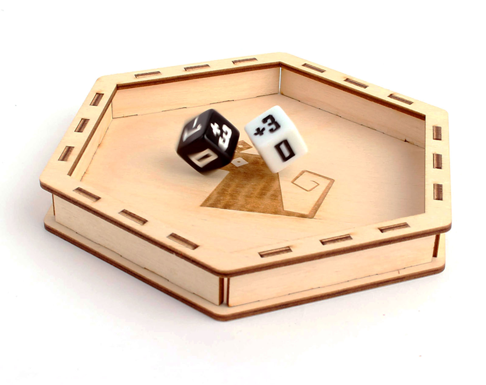 Myší Doupě Dice Tray - Dřevěný Motiv: Dračí Obrázek