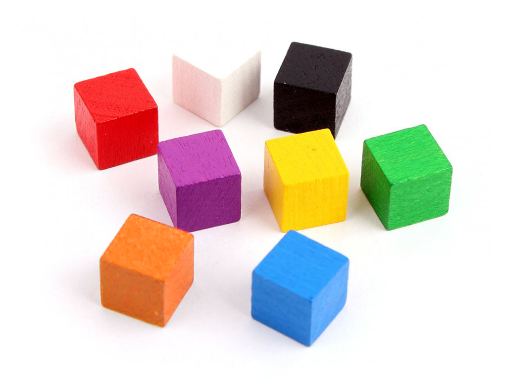 Levně TLAMA games Dřevěné kostičky 10 mm - žetony (20 ks) Barva: Mix barev