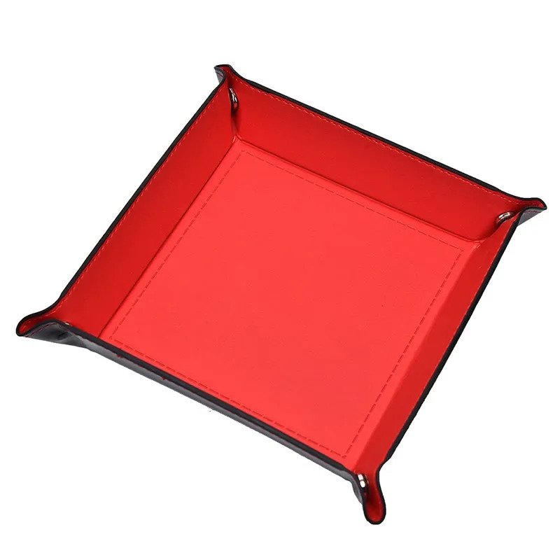 TLAMA games Dice Tray - Tác na kostky, koženka (skládací) Barva: Červená