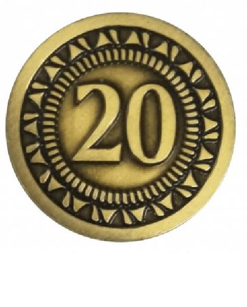 TLAMA games Univerzální mince pro deskové a RPG hry hodnoty "20"